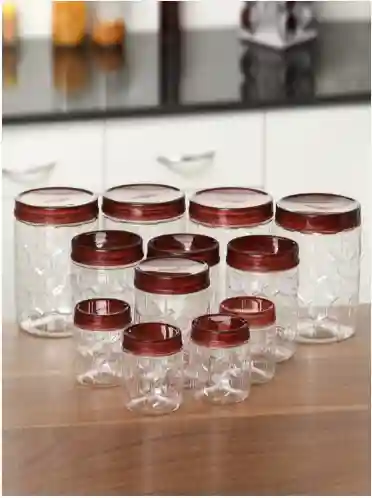 Milton Hexa 6 Set of 18 Brown Pet Jars 6 Pcs x 270 ml 6 Pcs x 665 ml 6 Pcs x 1.24 L